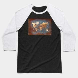 world map gold #map #worldmap Baseball T-Shirt